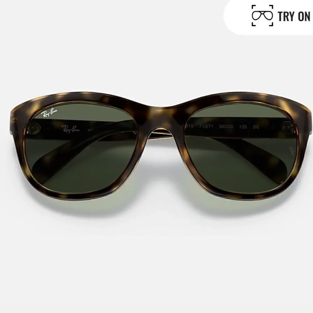 Ray-Ban RB4216 Women's Sunglasses 601/11 Polished Havana LENSES Green NWT $229